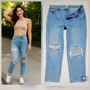 BDG Urban Outfitters Straight Distressed Ripped Jeans with Raw Hem Sz 31